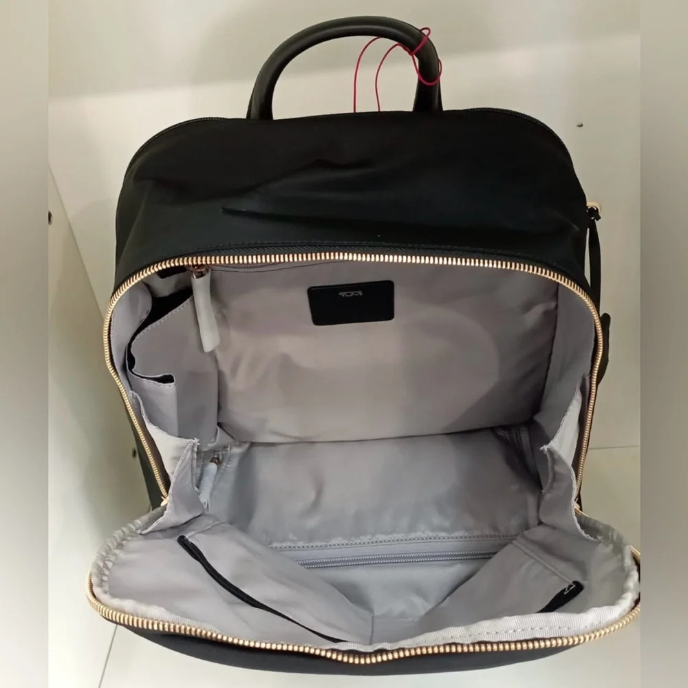 NWT TUMI Voyageur Bexley Laptop Backpack Black Gold Hardware wt Shoe Compartment - Picture 4 of 6